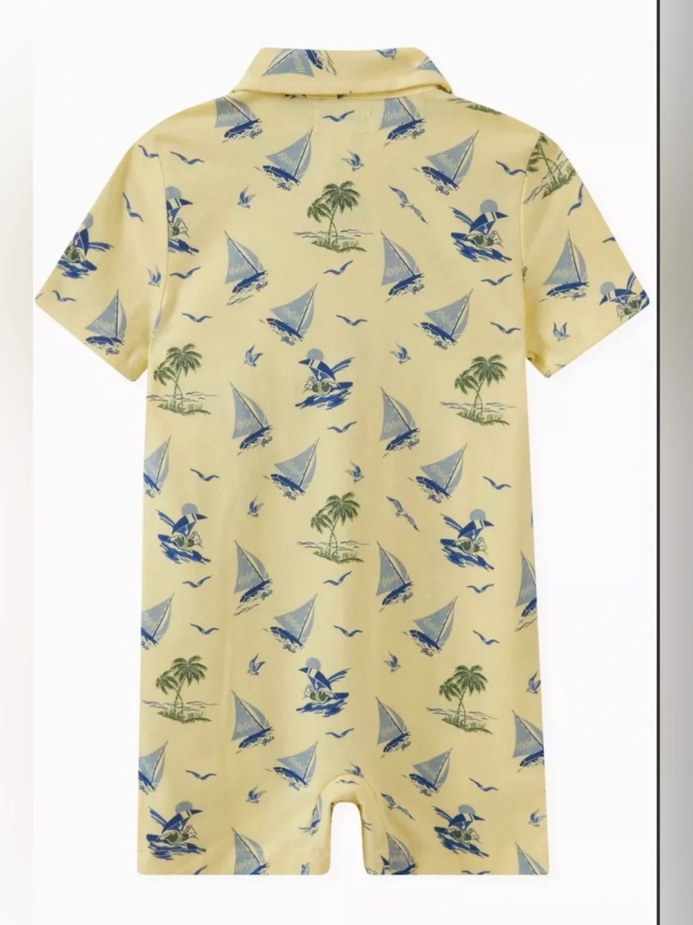 Polo Ralph Lauren Allover Sailboat and Palm Trees Print Romper